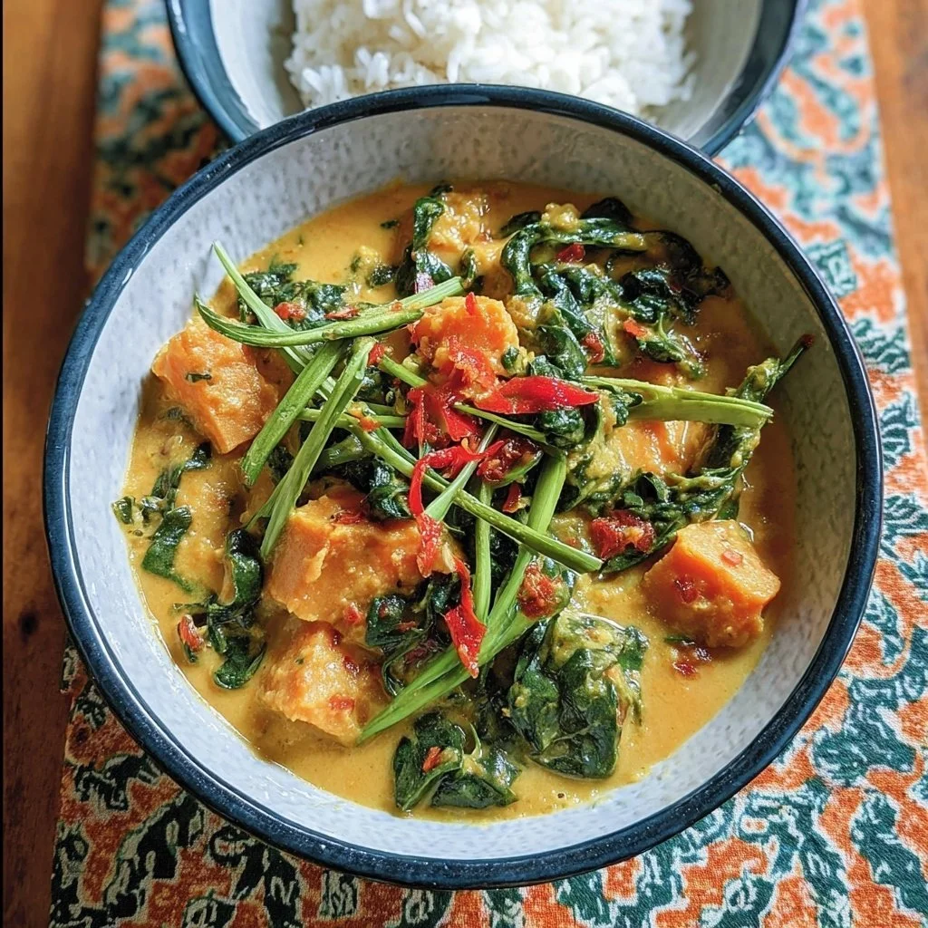 Sweet Potato, Coconut and Greens Curry