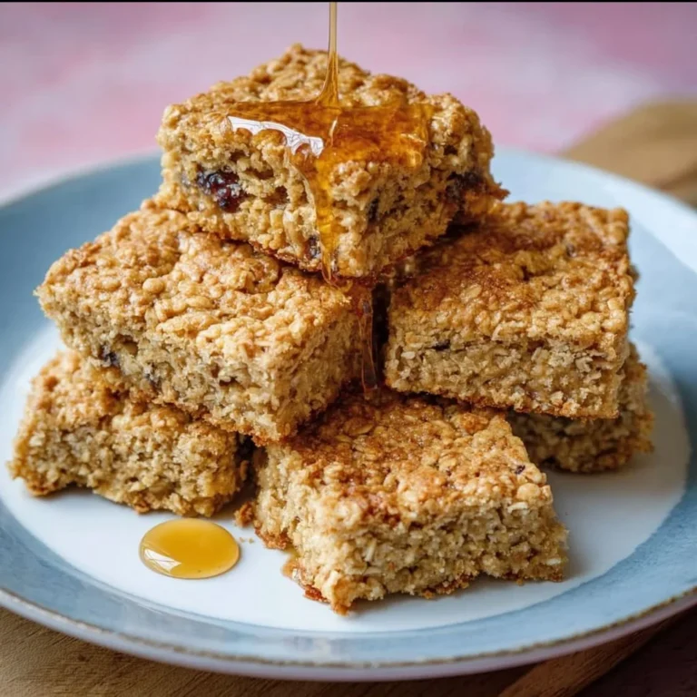 Deliciously gooey homemade flapjacks with oats and golden syrup