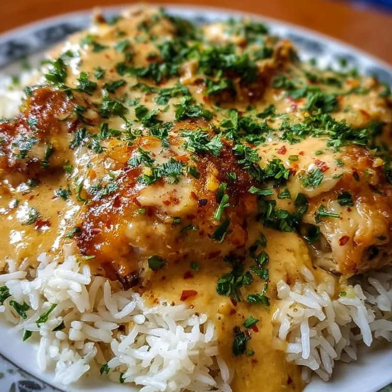 Delicious plate of smothered chicken served with rice