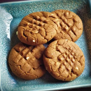 Plate of freshly baked soft speculoos cookies with spices