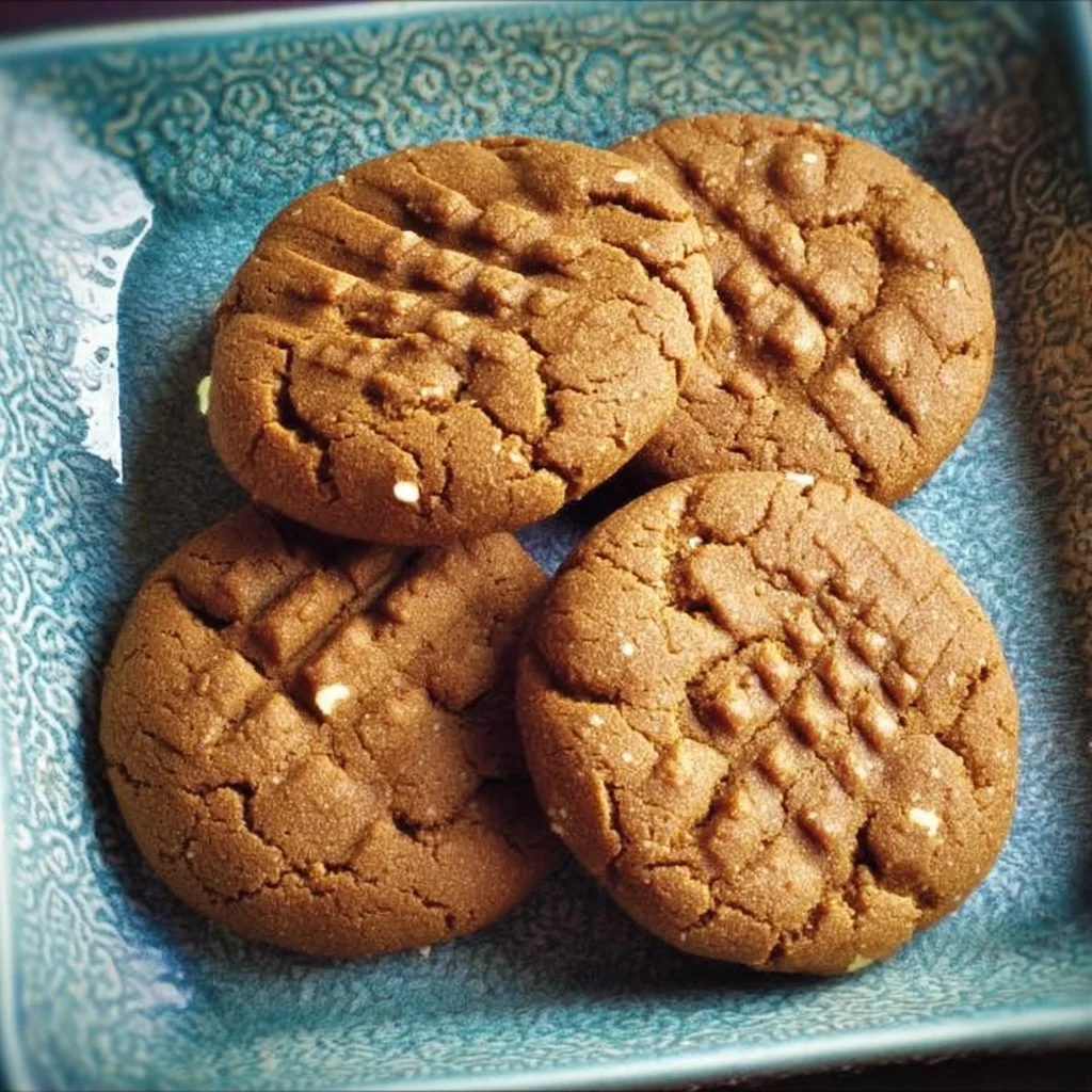 Plate of freshly baked soft speculoos cookies with spices
