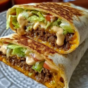 Delicious Big Mac Wraps served on a plate with fresh ingredients