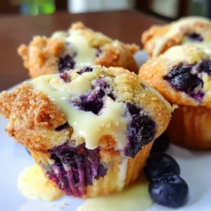 Fluffy blueberry cream cheese muffins topped with fresh blueberries