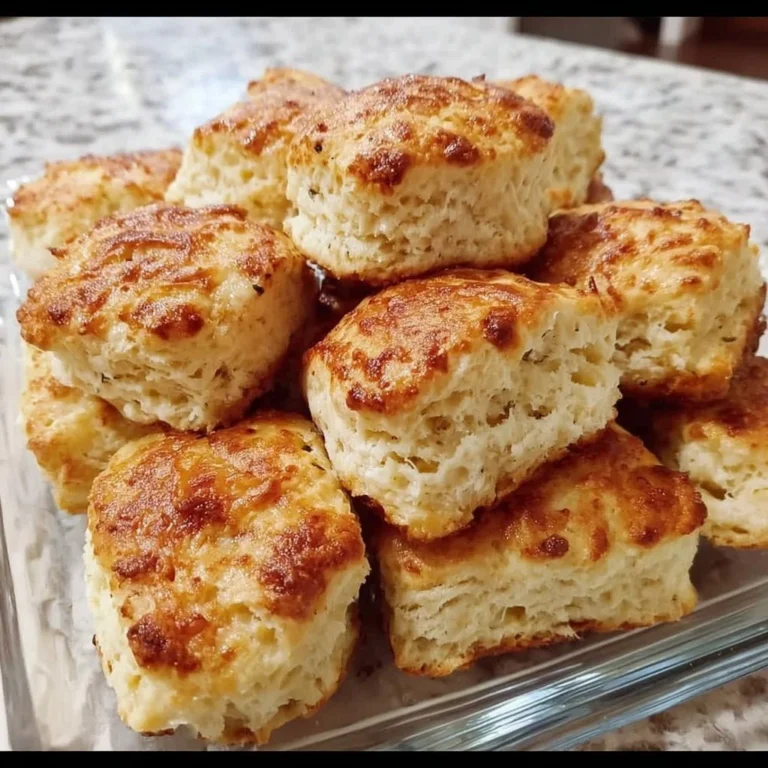 Freshly baked Butter Swim Biscuits on a wooden table