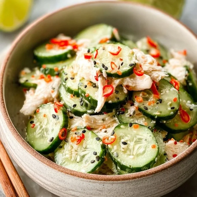 California Roll Cucumber Salad with fresh vegetables and sushi ingredients
