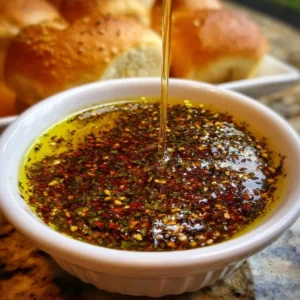 Carrabba's delicious bread dipping oil alongside fresh bread