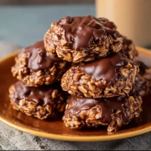 Classic no-bake cookie recipe with chocolate and peanut butter