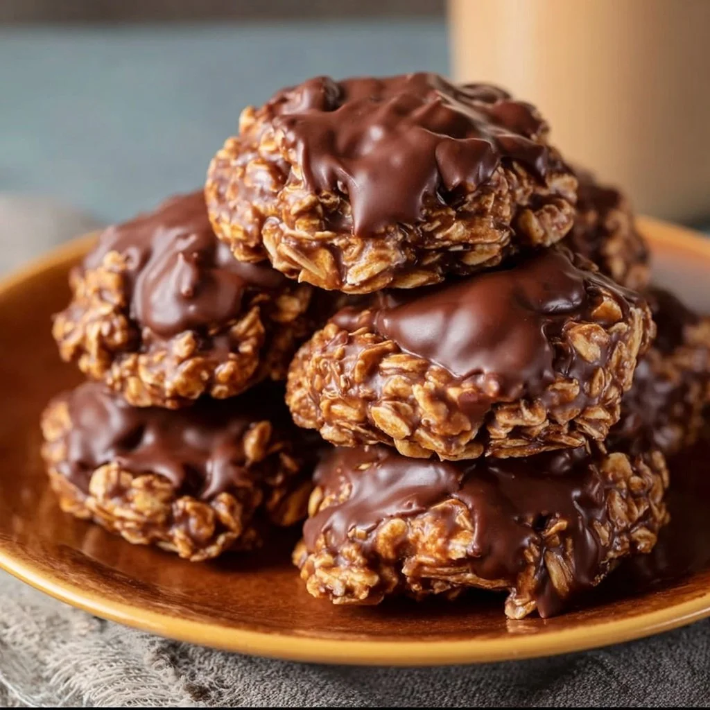 Classic no-bake cookie recipe with chocolate and peanut butter