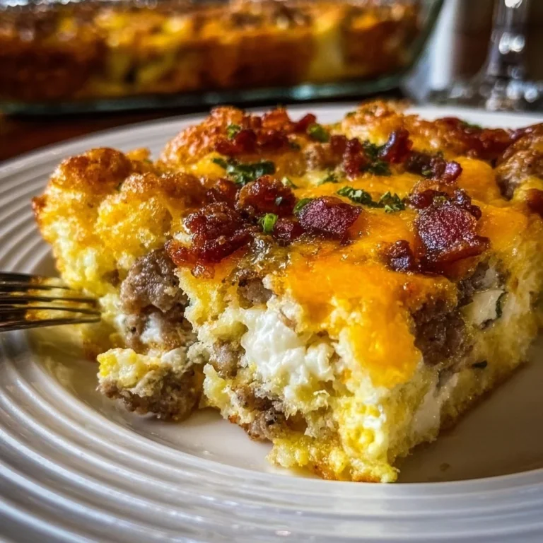 Delicious Crack Breakfast Casserole garnished and ready to serve.