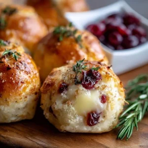 Cranberry Brie Bombs baked and ready to serve for the holidays