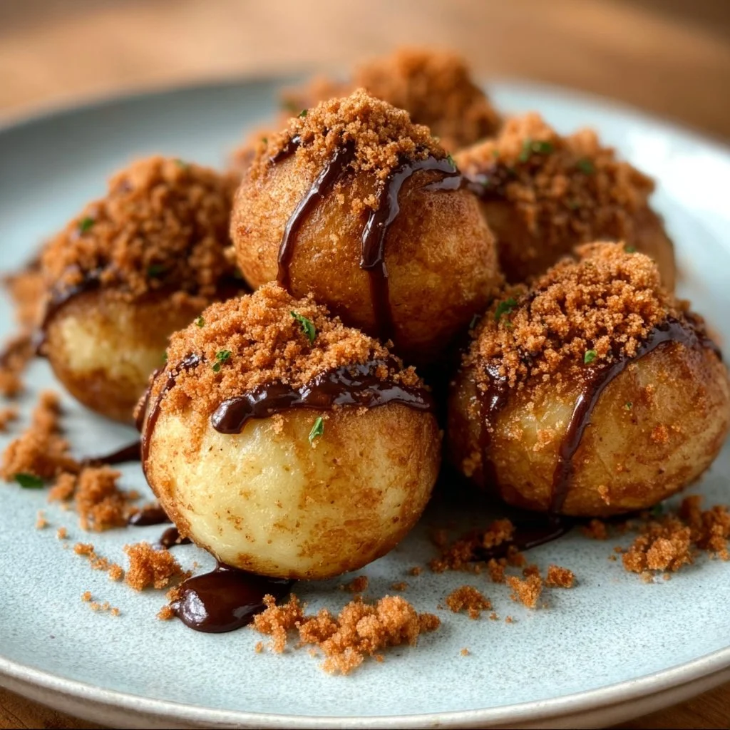 Decadent Irish potatoes with Irish cream and shortbread crunch on a plate.