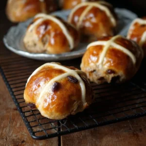 Easter Carrot and Ginger Hot Cross Buns fresh out of the oven