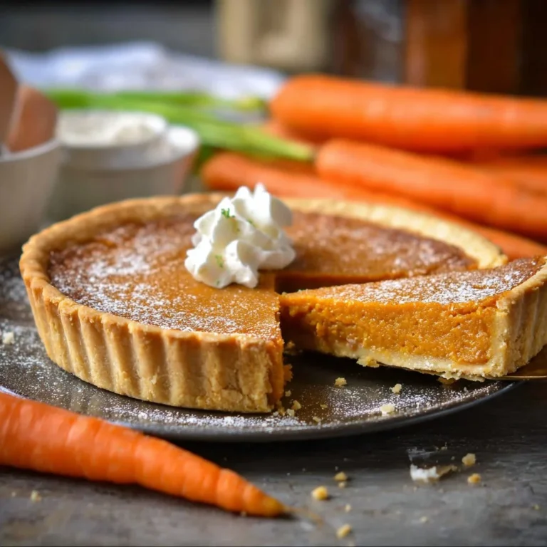 Delicious slice of Easter Carrot Pie served on a plate