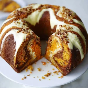 Easter Cheesecake Swirl Carrot Bundt Cake decorated with pastel colors