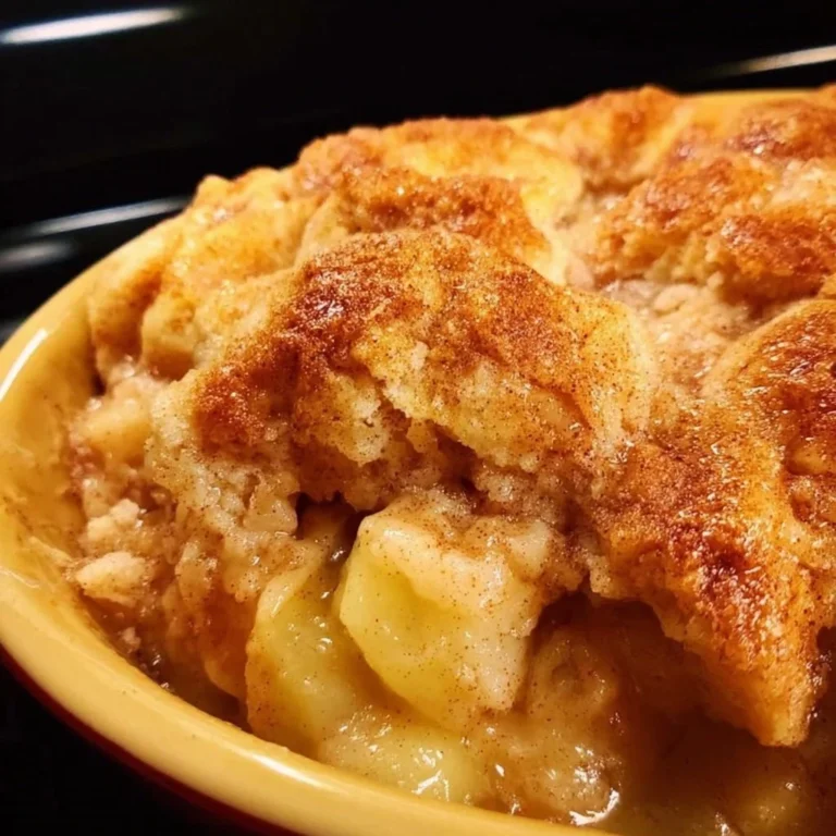 Easy homemade apple cobbler with a golden brown crust and warm cinnamon apples
