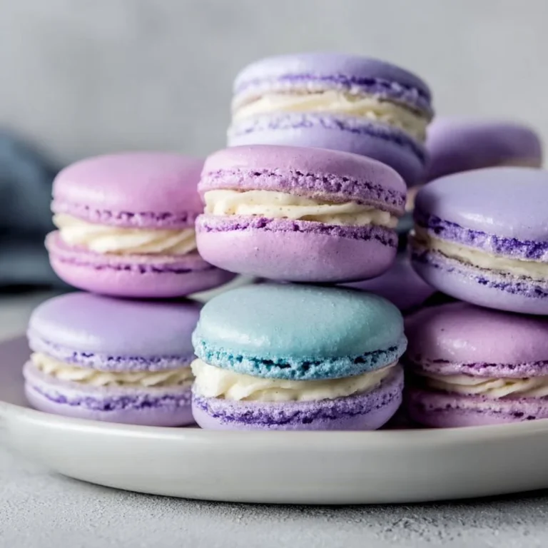 Homemade French Macarons displayed in a variety of colors and flavors