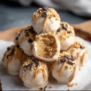 Delicious Frozen Greek Yogurt Peanut Butter Bites ready to enjoy