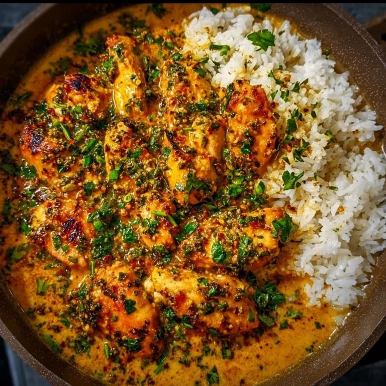 Delicious Garlic Butter Chicken served with herbs and spices