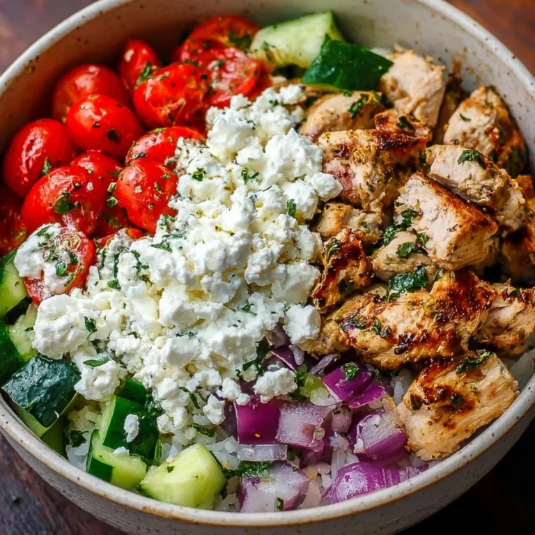 Delicious Greek Chicken Bowl with fresh ingredients and Mediterranean flavors