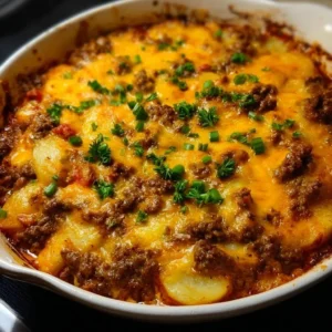 Hobo Casserole with Ground Beef Delicious Hobo Casserole with Ground Beef fresh out of the oven