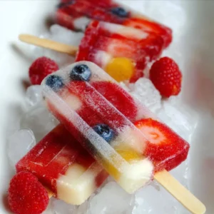 Homemade fruit popsicles made with fresh fruits