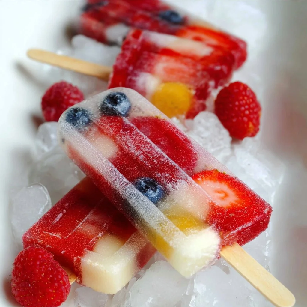 Homemade fruit popsicles made with fresh fruits
