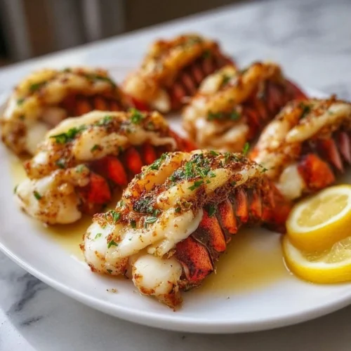 Delicious lobster tail cooked using Ina Garten's exquisite recipe.