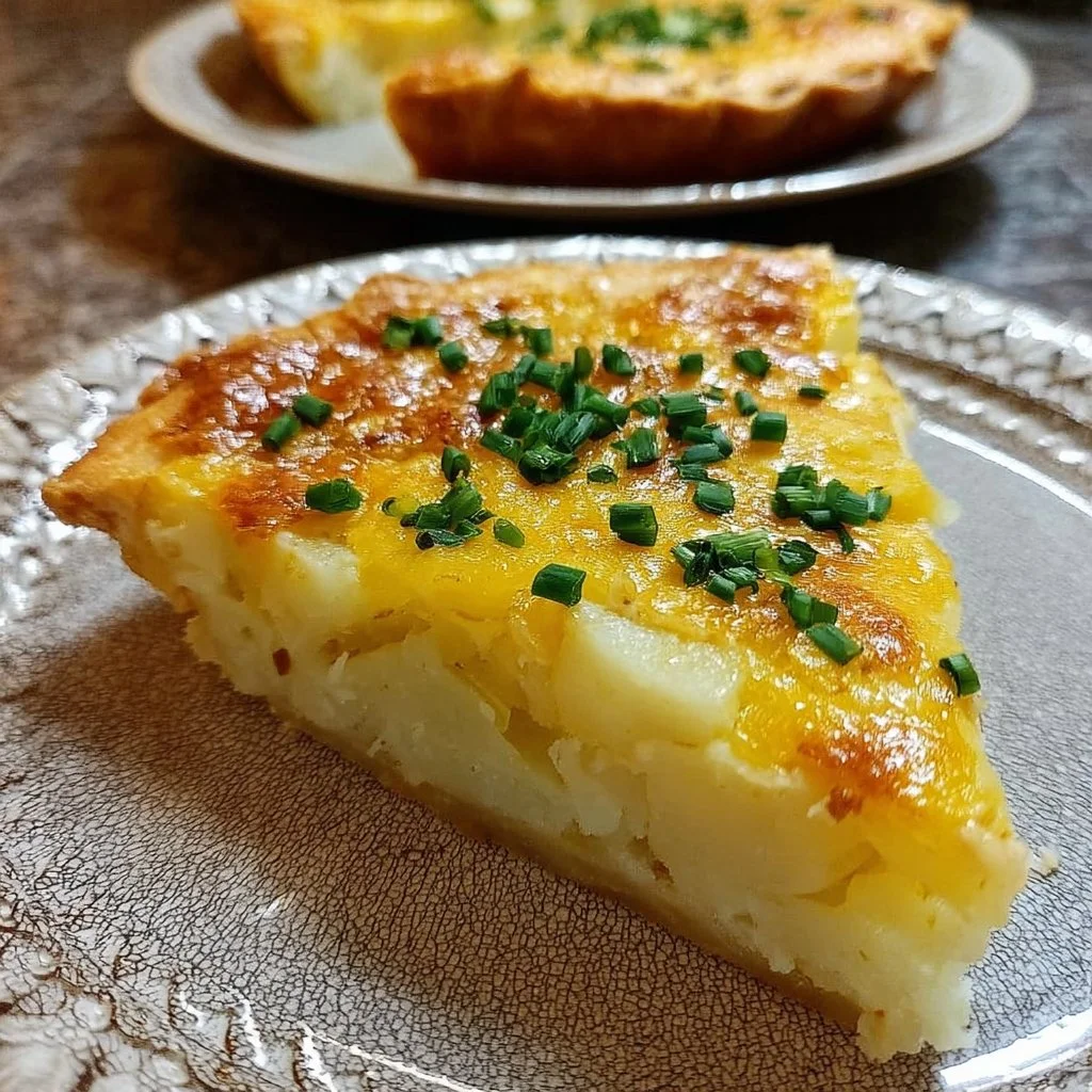 Delicious Irish Potato Pie with a golden crust and creamy filling