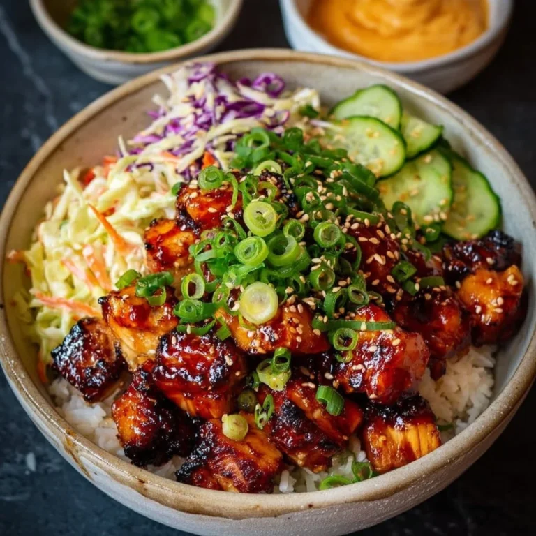 Delicious Korean BBQ Chicken Bowls ready for a weeknight dinner