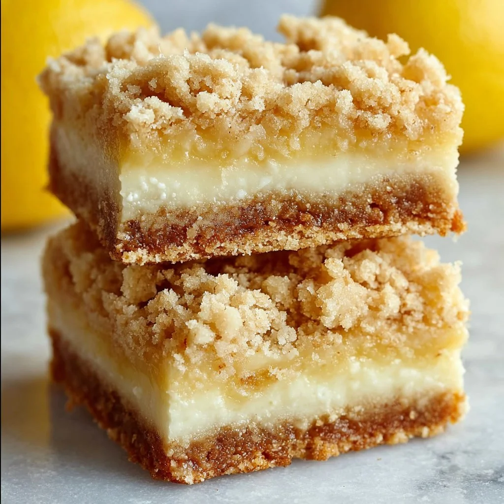 Delicious Lemon Crumb Bars with a buttery crumb topping and vibrant lemon filling