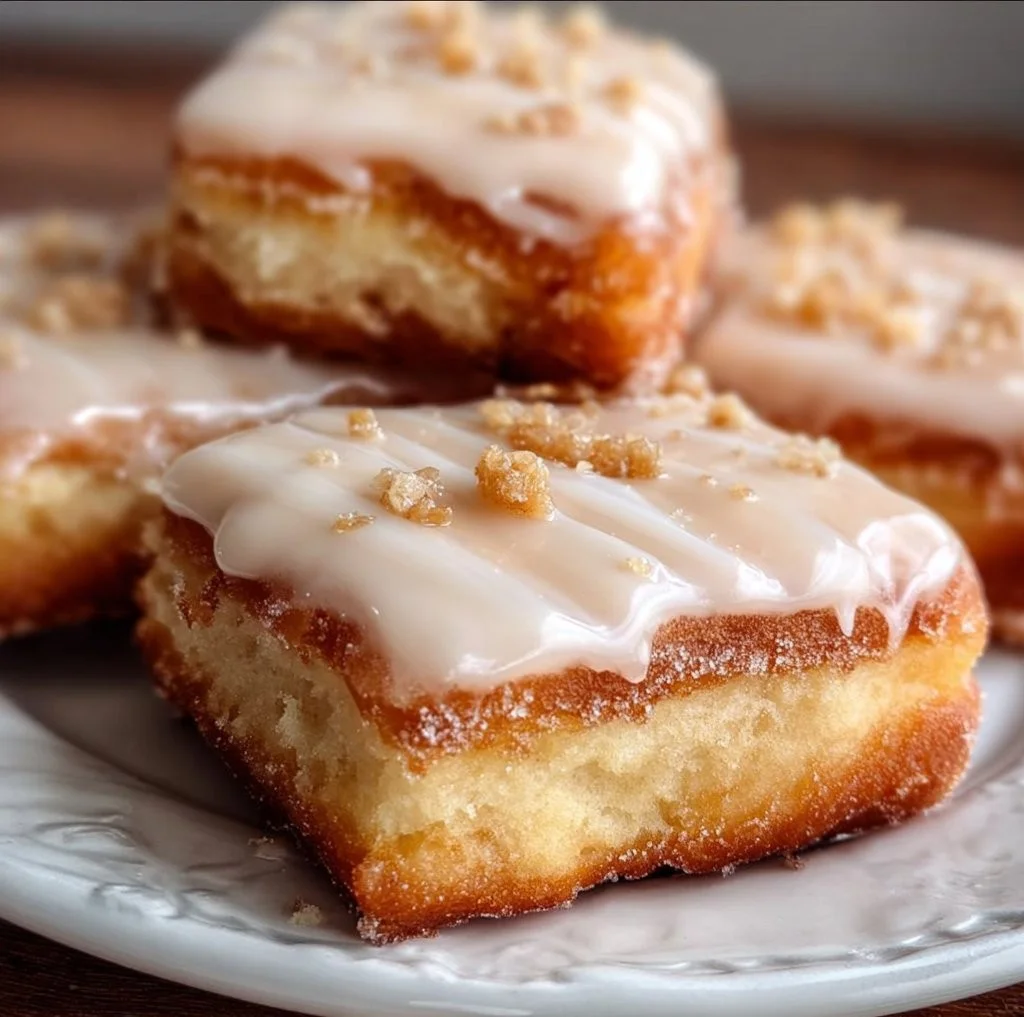 Home Delicious homemade Maple Donut Bars with icing and sprinkles