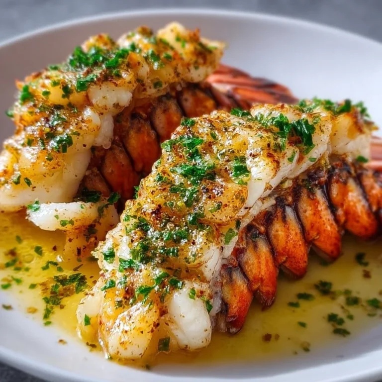 Perfect broiled lobster tails served with lemon garlic butter sauce