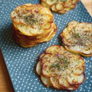Crispy Potato Galettes served on a plate with herbs