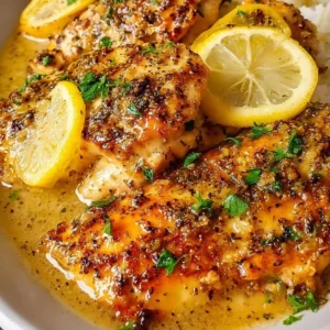 Delicious quick and easy lemon chicken dish served on a plate