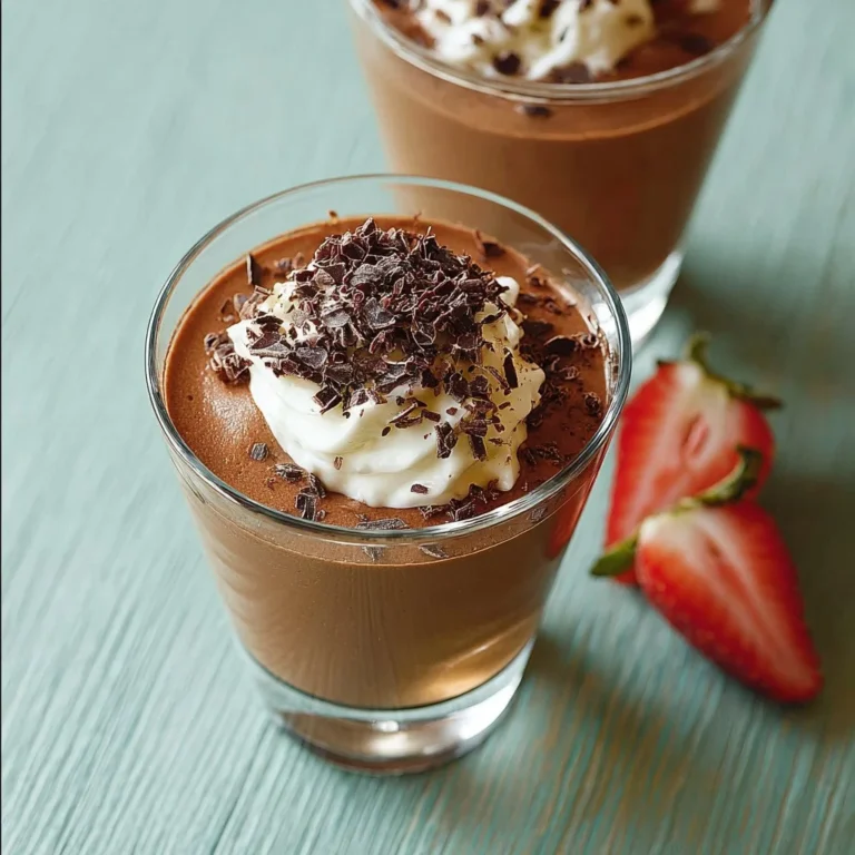Delicious rich chocolate mousse served in elegant dessert cups