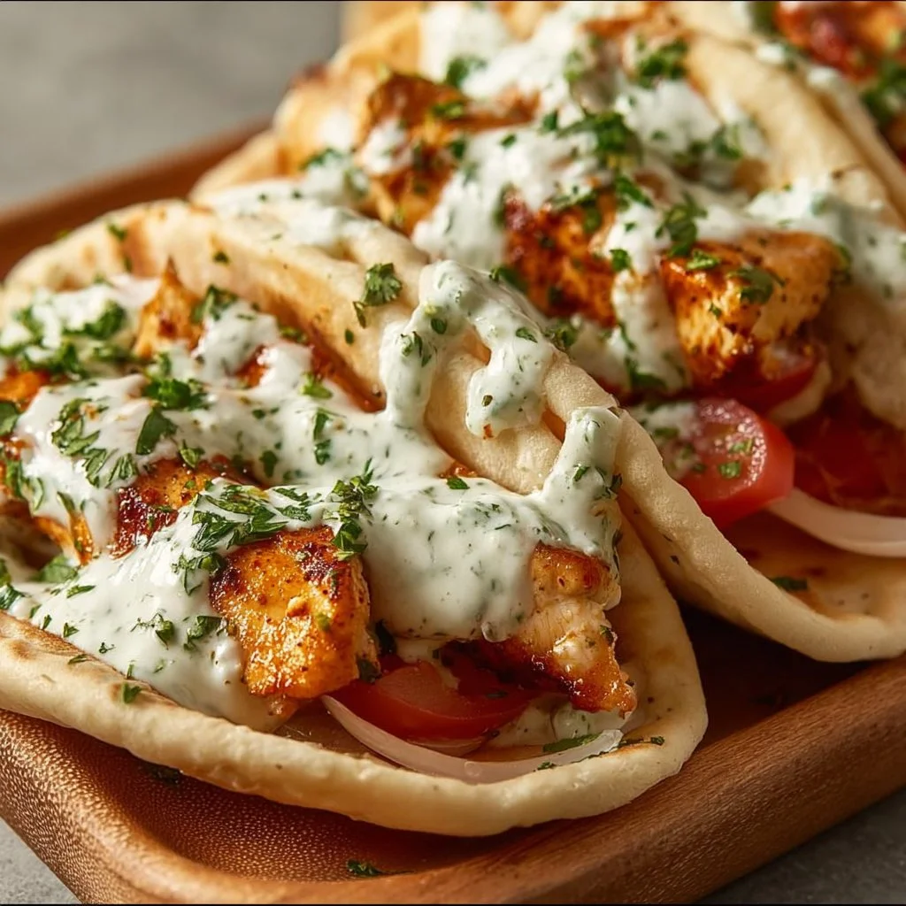 Home Sheet pan chicken pitas with herby ranch dressing and fresh vegetables