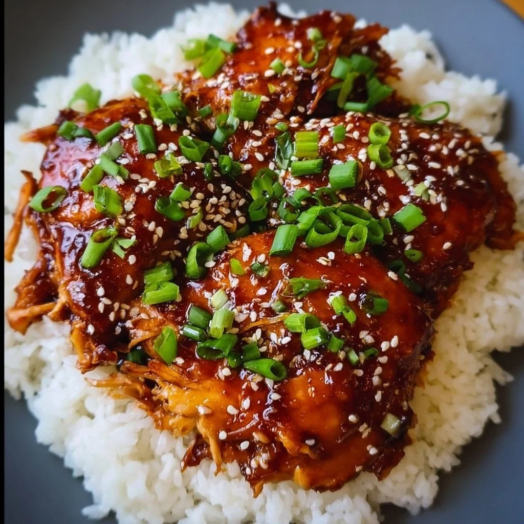 Delicious slow cooker honey garlic chicken served with vegetables