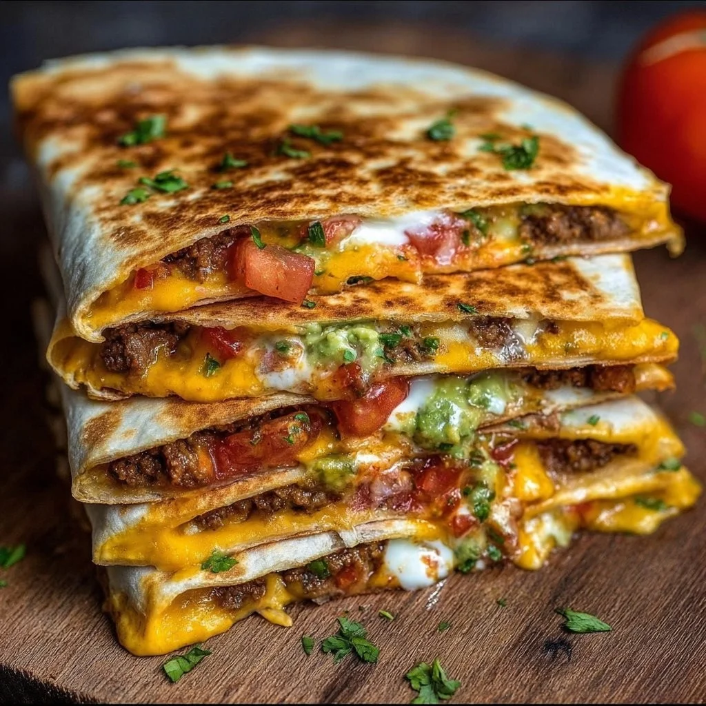 Delicious Smashburger Quesadillas filled with tasty ingredients