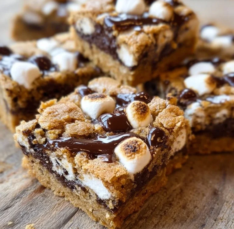 Delicious S'mores Cookie Bars with chocolate and marshmallows
