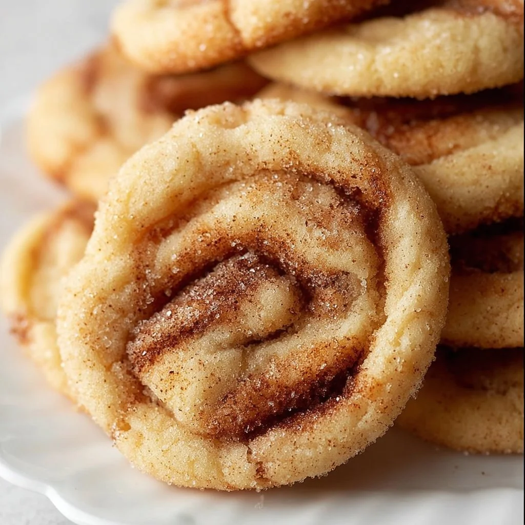 Soft and chewy cinnamon roll sugar cookies with cinnamon and sugar topping