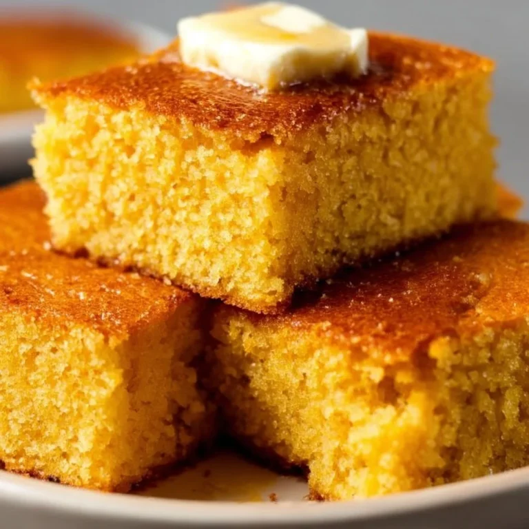 Delicious Southern Sweet Cornbread served in a rustic setting.