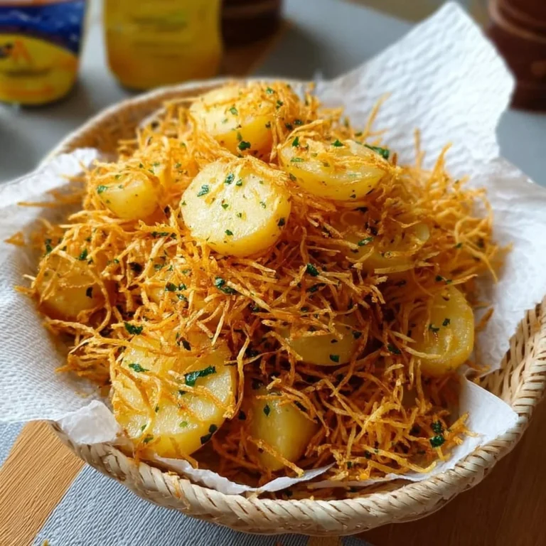 A close-up of straw potatoes growing in a garden bed, showcasing their unique features.