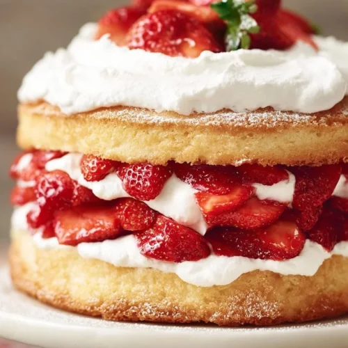 Strawberry Shortcake Recipe Delicious homemade strawberry shortcake with fresh strawberries and whipped cream