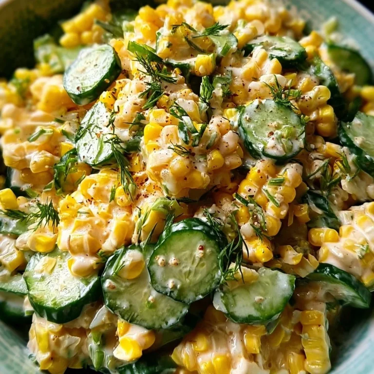Delicious street corn creamy cucumber salad served in a bowl