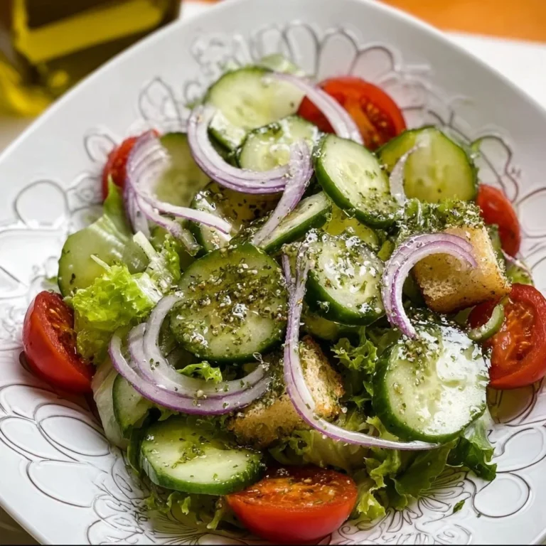 A colorful bowl of Timeless Salad with fresh vegetables and dressing