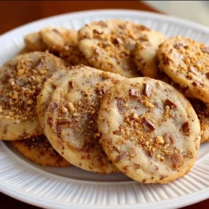 Delicious toffee icebox cookies ready to be enjoyed