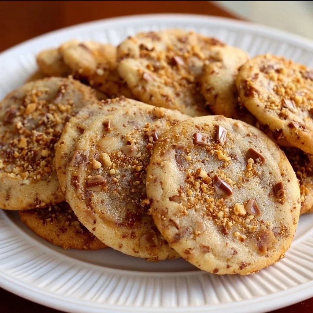 Delicious toffee icebox cookies ready to be enjoyed