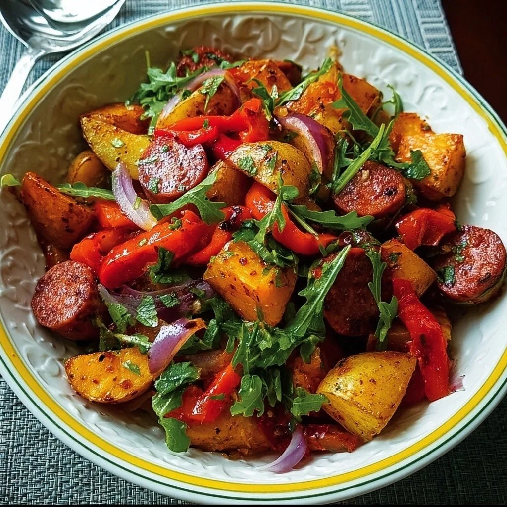 Hot Potato, Chorizo and Pepper Salad