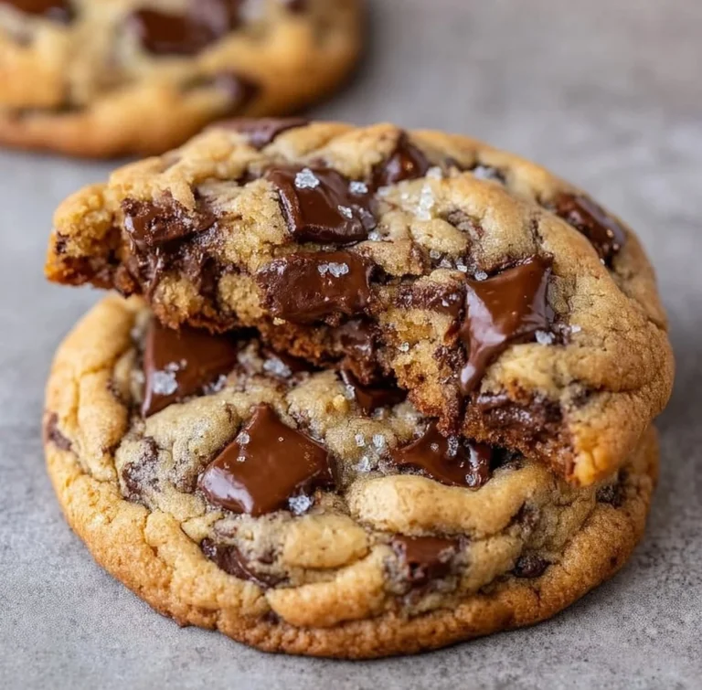 Ultra thick chocolate chip cookies with crispy edges and gooey centers, loaded with chocolate.