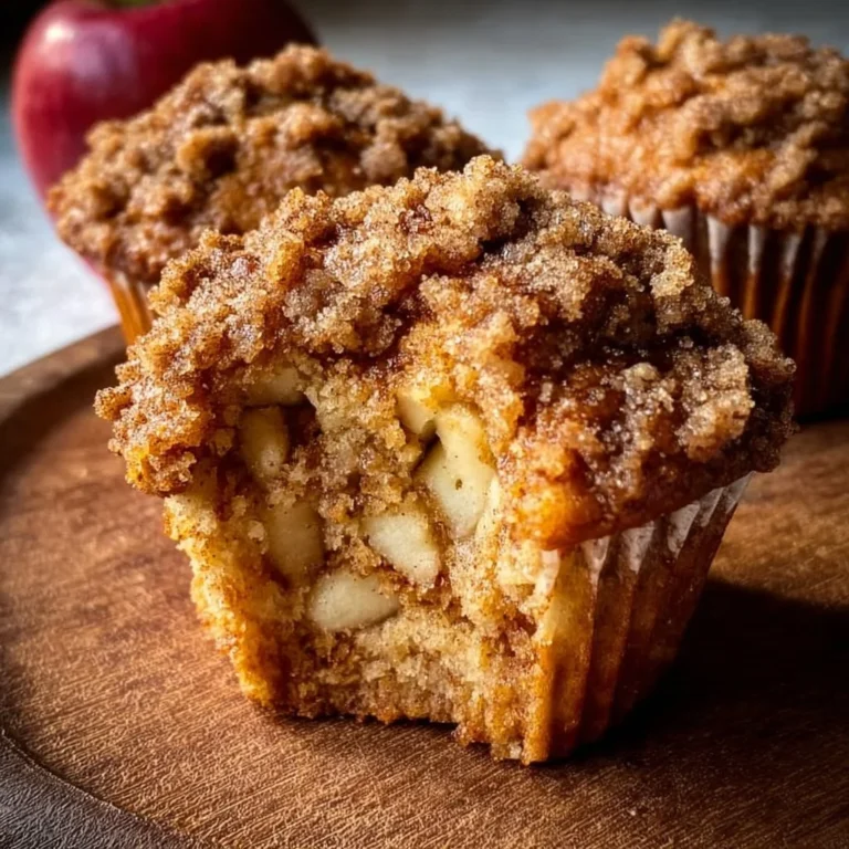 Delicious apple cinnamon muffins with streusel topping fresh from the oven